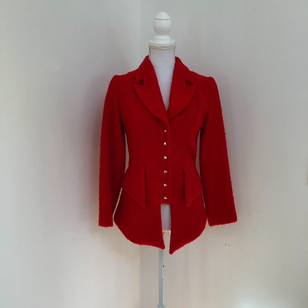 Incredible Vintage 80s-90s THIERRY MUGLER Red Wool